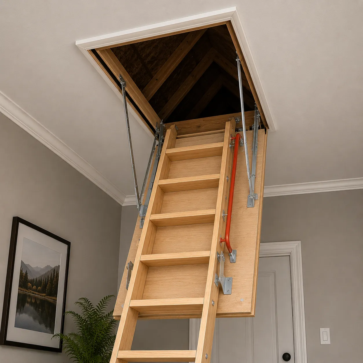 DraftMaster installed over pull-down attic stairs