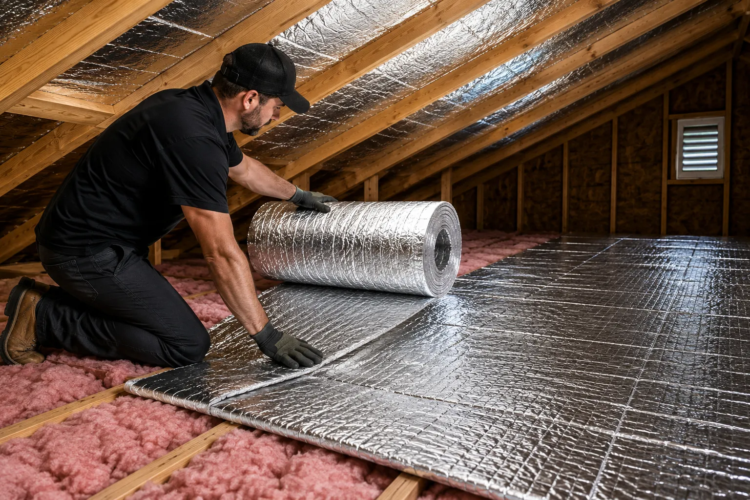comfort shield mli by The Attic Depot is installed on the attic floor